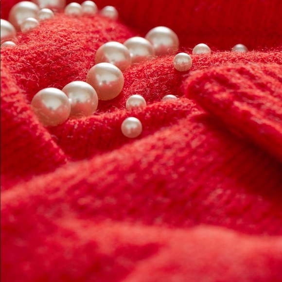 HM Red Pearl Sweater - Picture 3 of 5